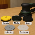 Platos de lijadora blando, medio o duro (y cuándo usar interfaz o protector)