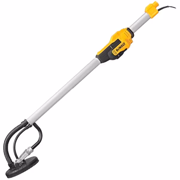 DeWalt DWE7800 de 225 mm con cabezal articulado, velocidad 1.200–2.400 rpm y conexión AirLock a extractor
