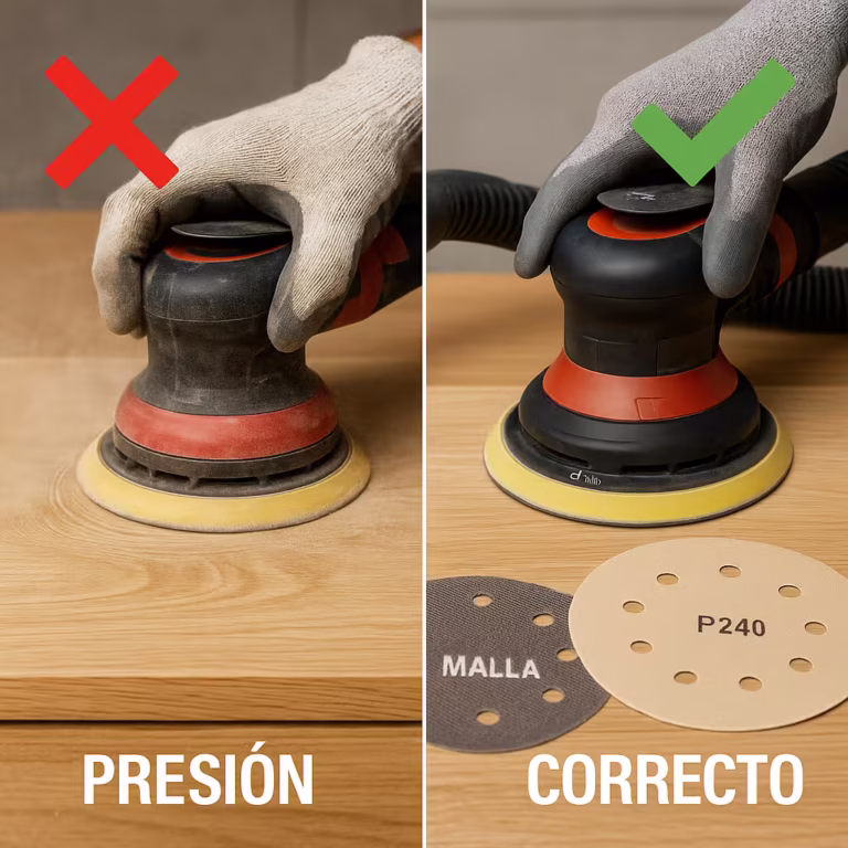 Errores al lijar madera