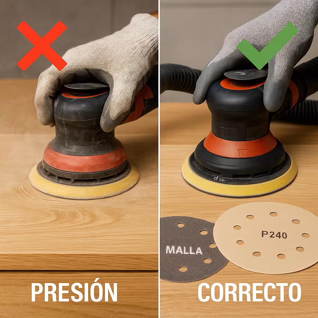 Errores al lijar madera
