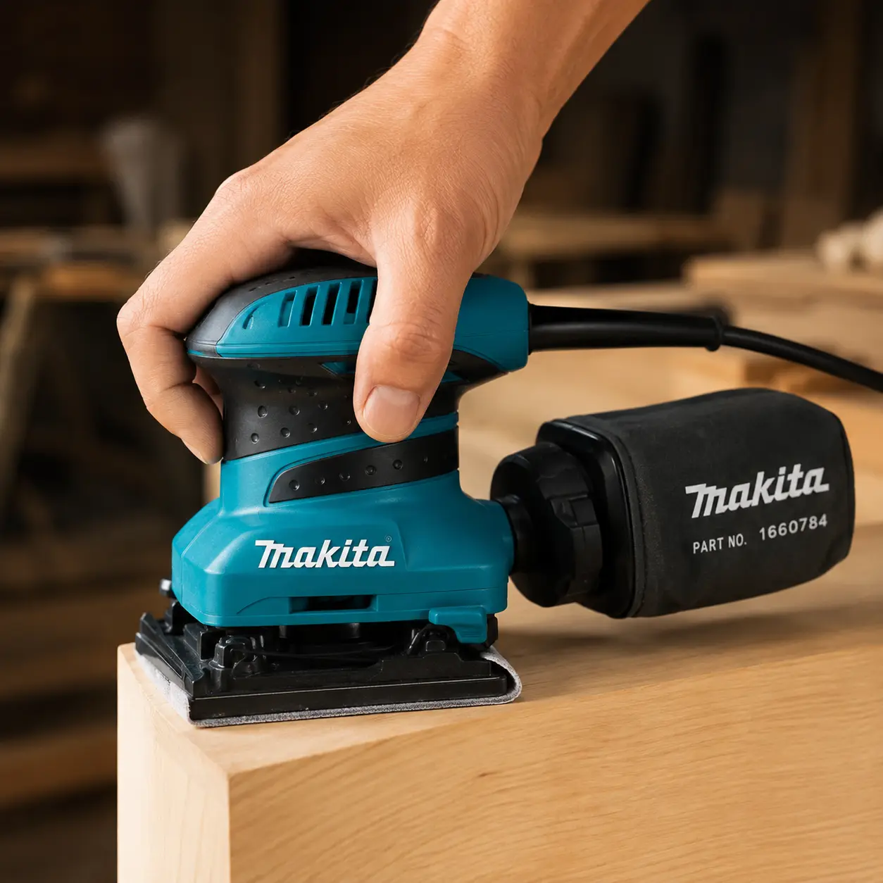 Makita BO4556 (1/4 de hoja): 200 W, 14.000 min⁻&sup1;, &oacute;rbita 1,5 mm
