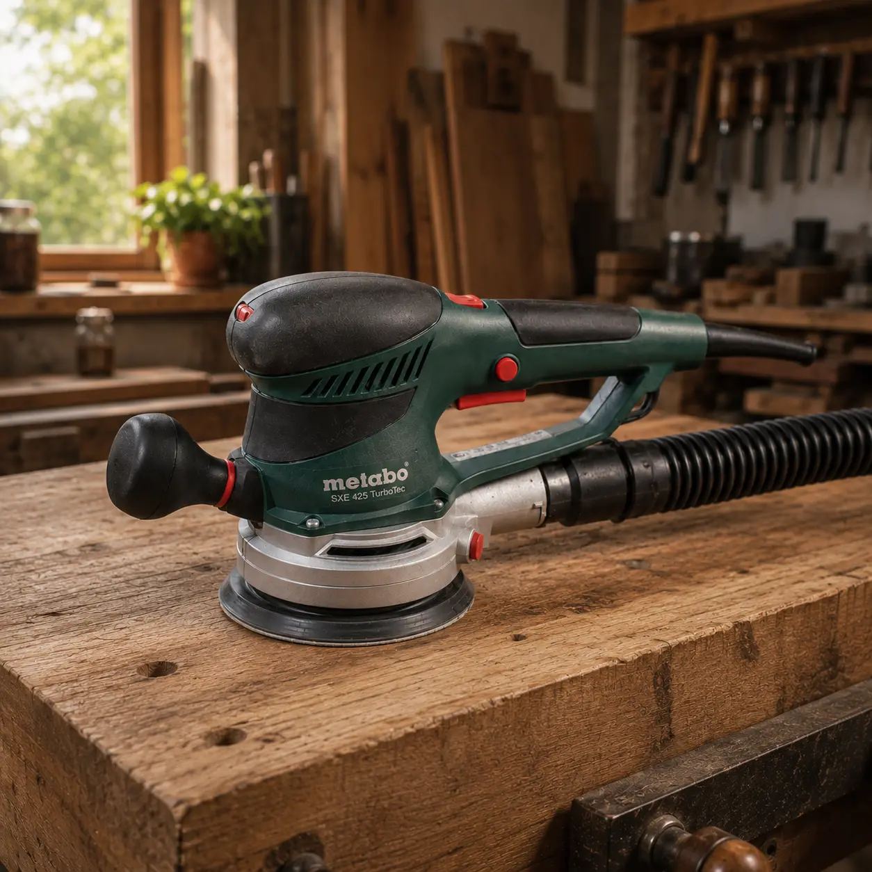 Metabo SXE 450 TurboTec: lijadora exc&eacute;ntrica &Oslash;150 mm con doble &oacute;rbita 2,8/6,2 mm y TurboBoost
