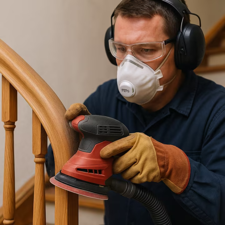 Lijar con lijadora barandillas y pasamanos metal y madera seguros ✅