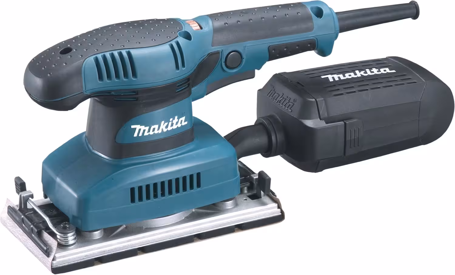 Makita BO3711 1/3 de hoja con velocidad variable, base 92×185 mm y bolsa de polvo