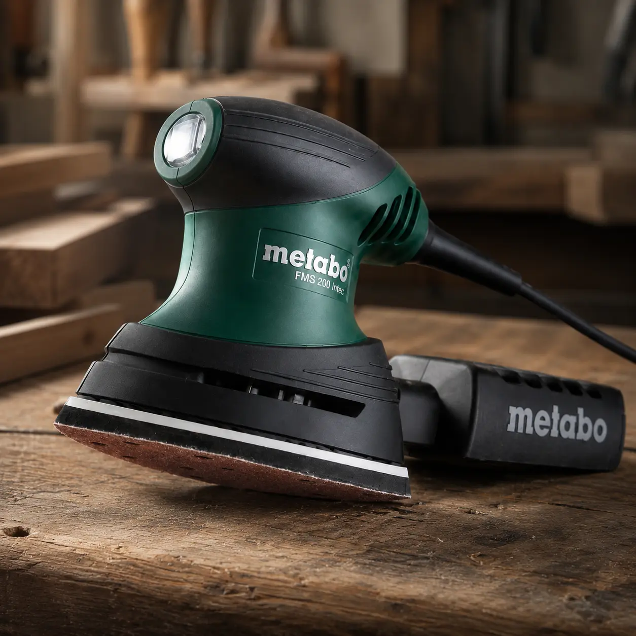 Metabo FMS 200 Intec: lijadora delta (triangular) 100&times;147 mm con cartucho de polvo Intec