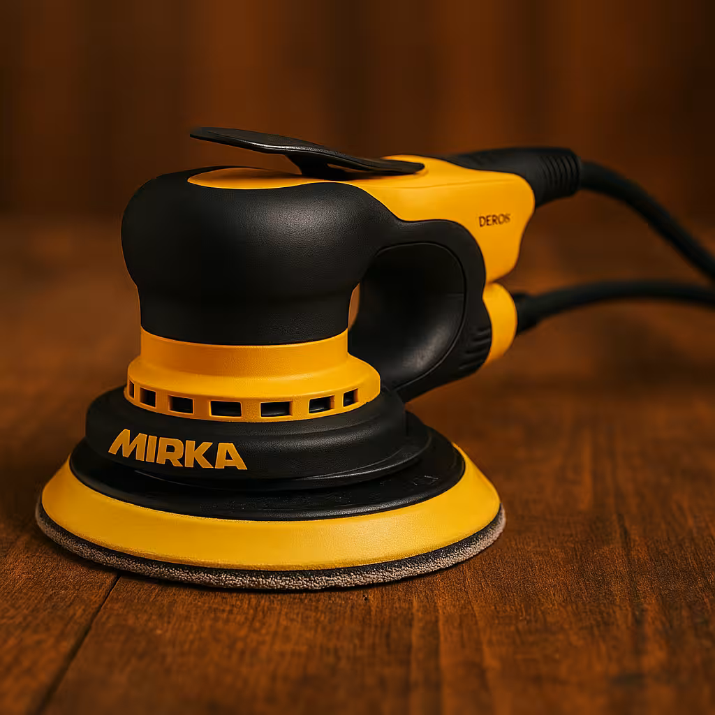 Lijadora de madera Mirka DEROS 650CV ergonomía líder y vibración mínima en 150 mm