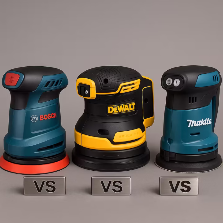 Comparativa Bosch GEX 18V-125 vs DeWalt DCW210N vs Makita DBO180Z
