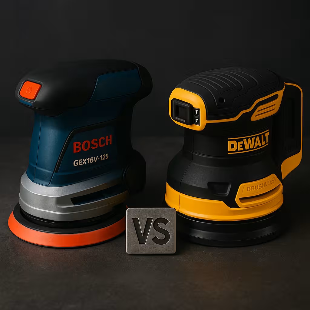 Bosch GEX 18V-125 vs DeWalt DCW210N (Ø125, batería 18 V)