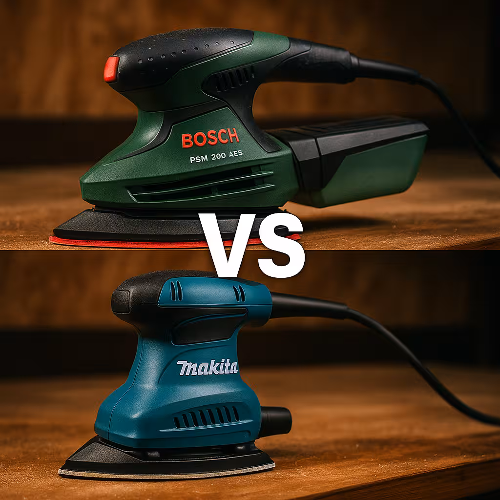 Bosch PSM 200 AES vs Makita BO4565K (delta) detalles, cantos y rincones