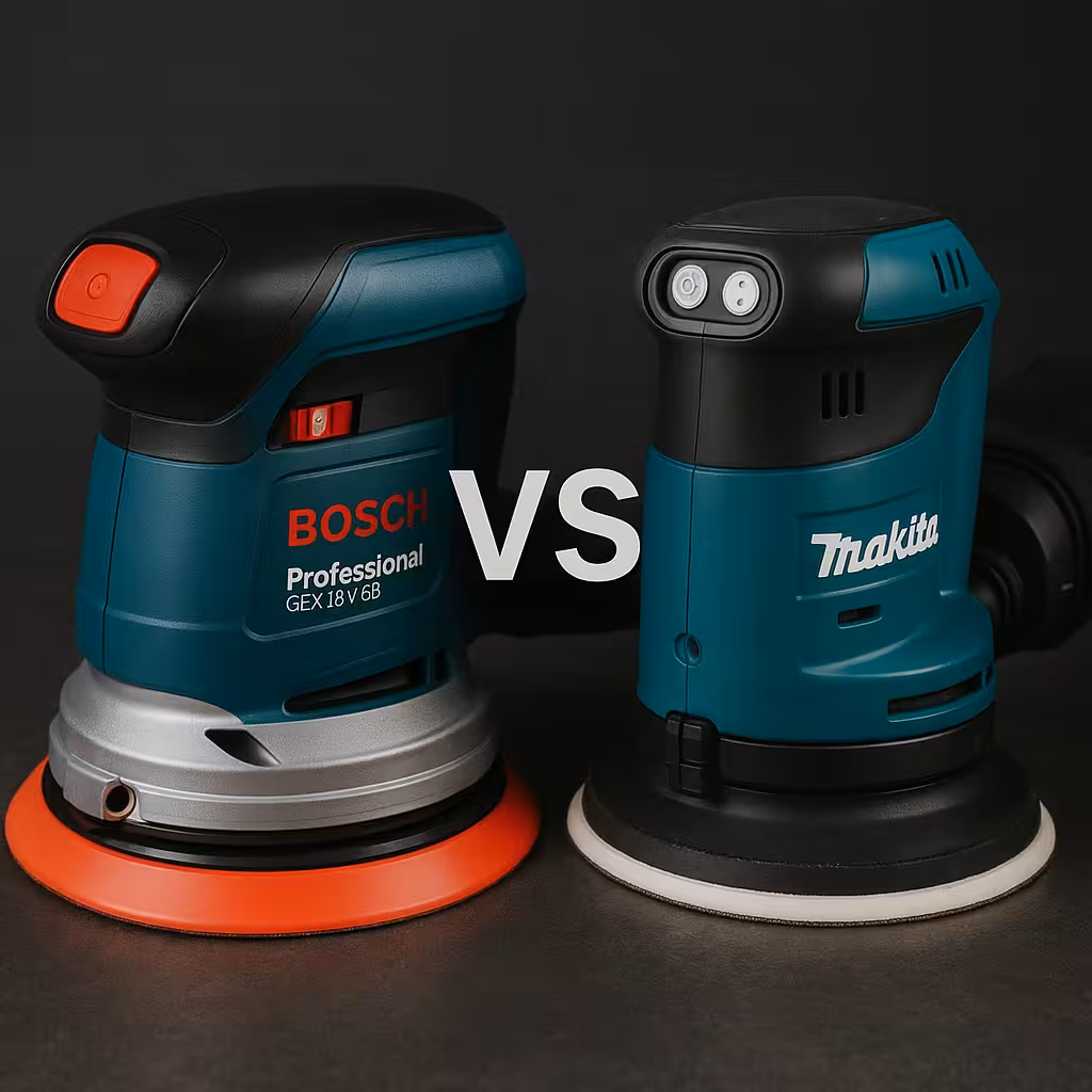 Bosch GEX 18V-125 vs Makita DBO180Z