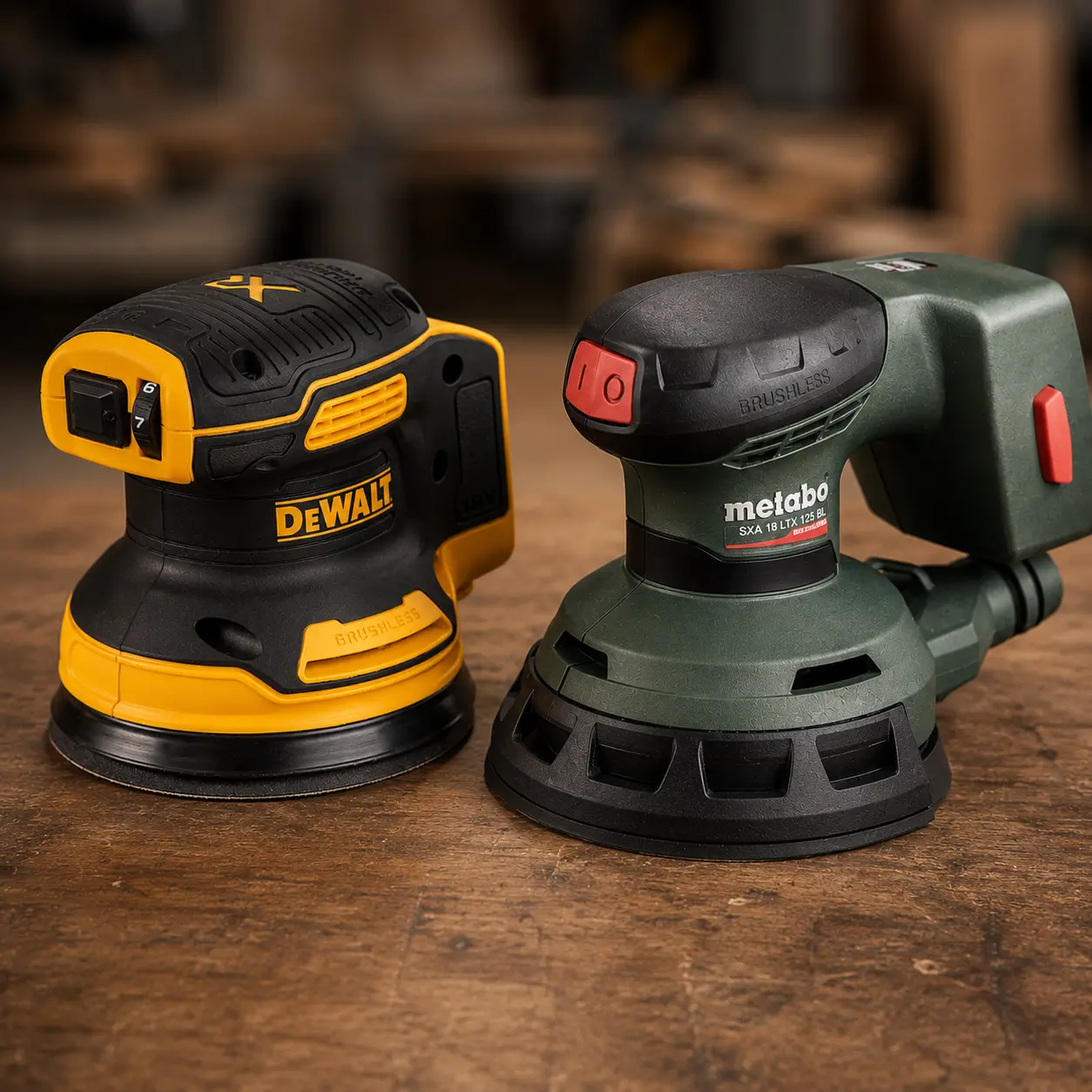 Comparativa DeWalt DCW210N vs Metabo SXA 18 LTX 125 BL: lijadoras exc&eacute;ntricas a bater&iacute;a &Oslash;125