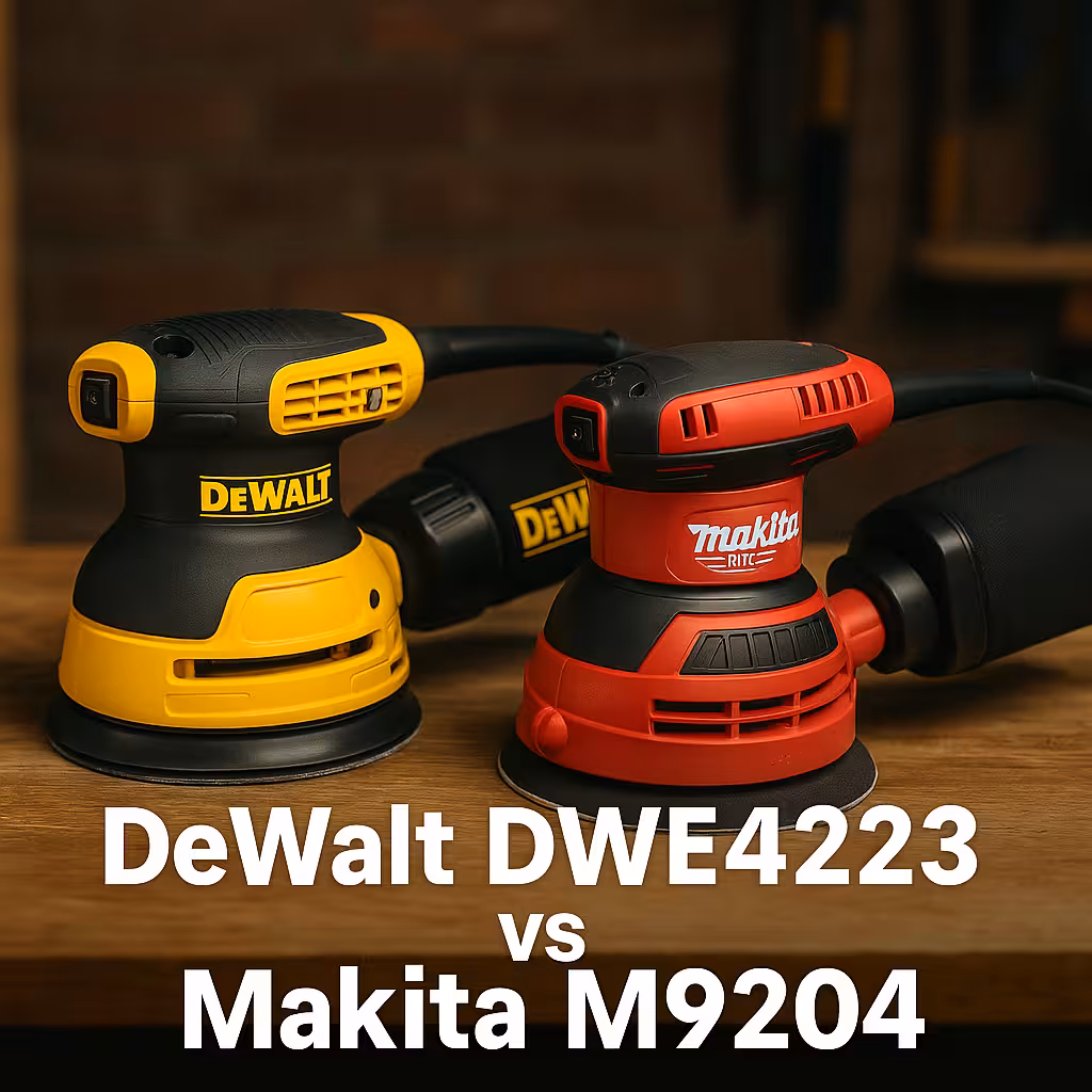 DeWalt DWE6423 vs Makita M9204 comparativa de lijadoras excéntricas 125 mm