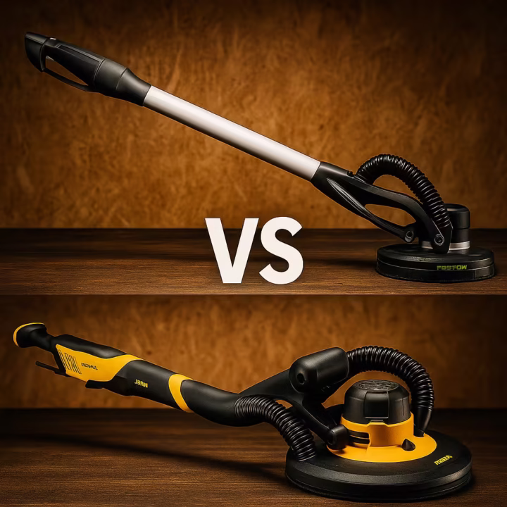 Festool Planex LHS-E 225 vs Mirka LEROS 950CV techopared con menos fatiga