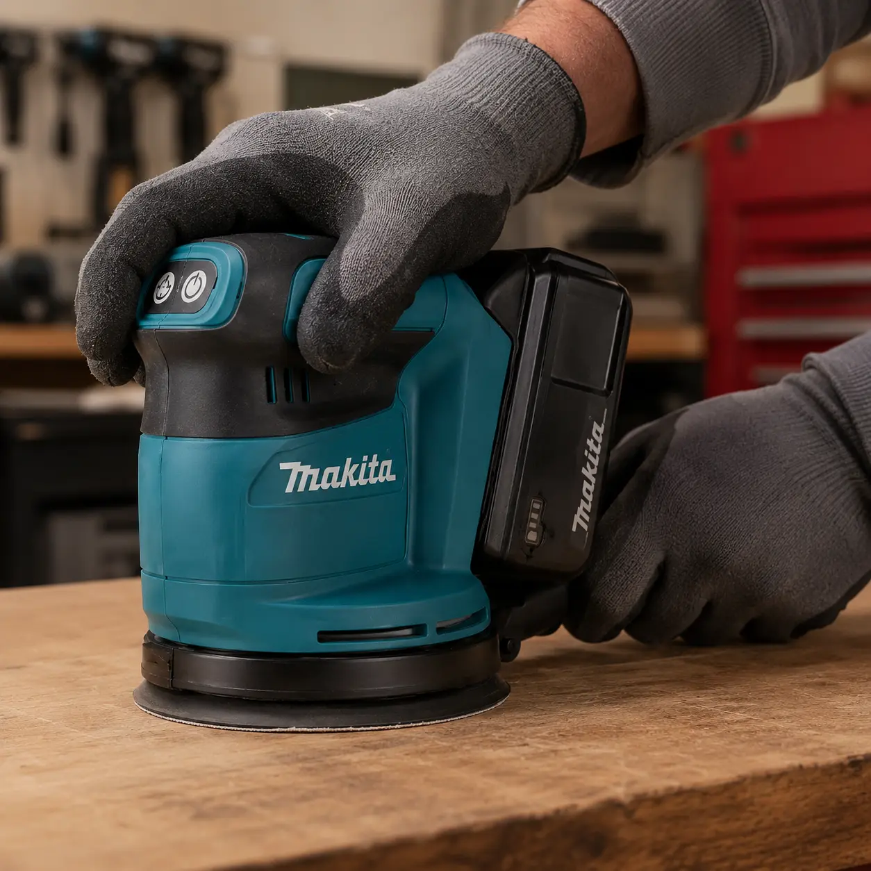 Makita DBO180Z 18V LXT: lijadora exc&eacute;ntrica &Oslash;125 mm con 3 velocidades y recogida de polvo.