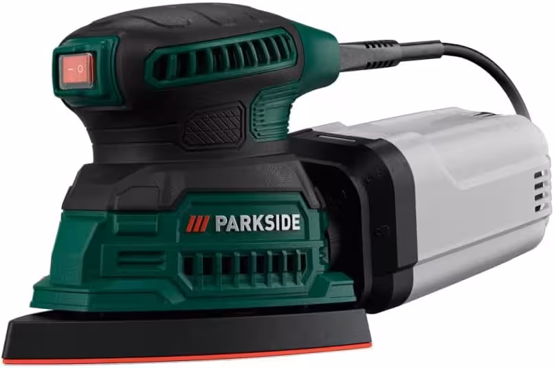 Parkside PMS 160 B2: multilijadora triangular 160 W con depósito y adaptador a aspirador