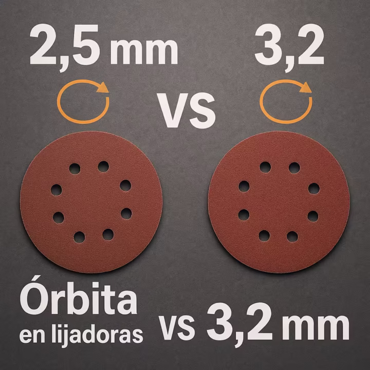 Órbita 2,5 mm vs 3,2 mm en lijadoras Ø125 diferencias reales y cuál elegir