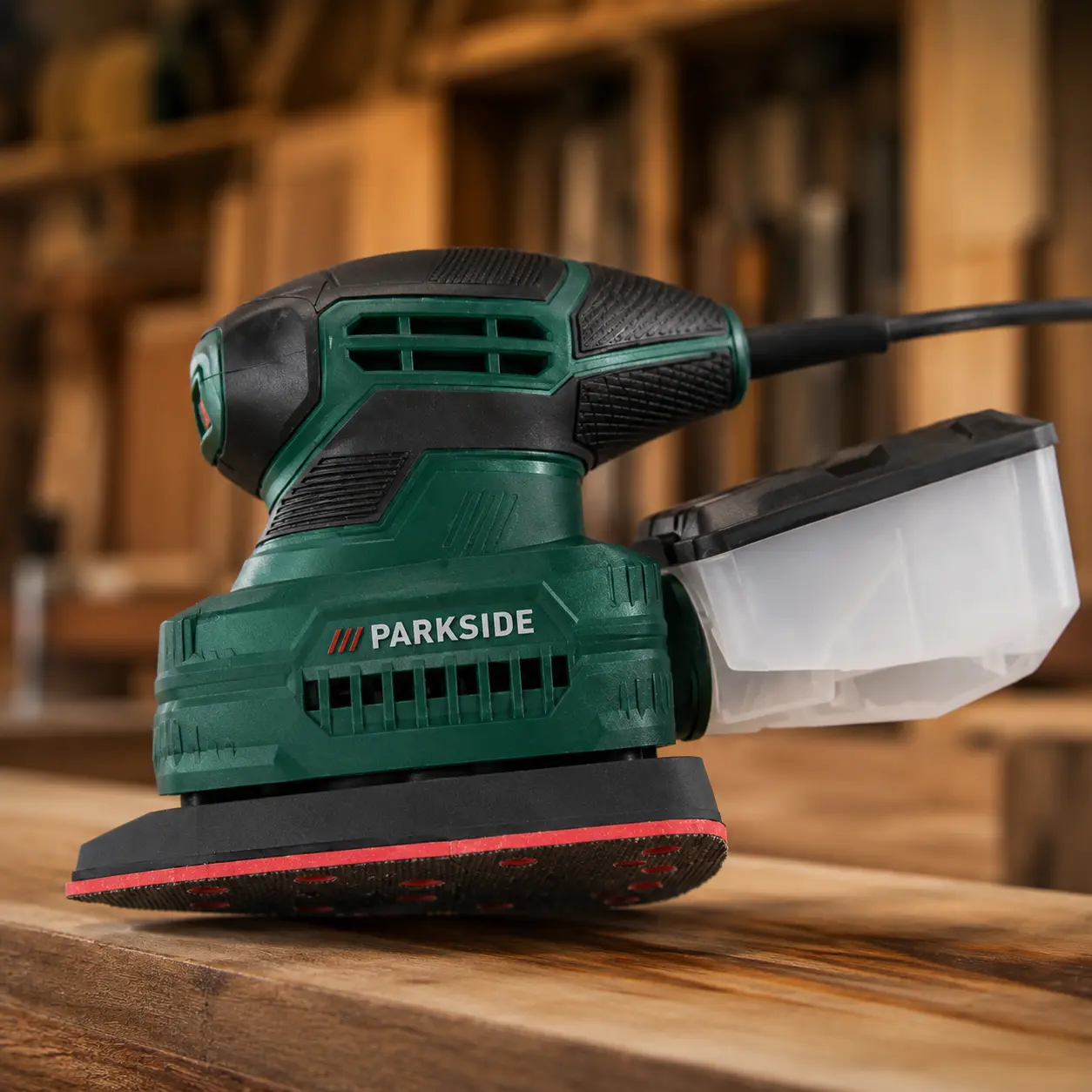 Parkside PMS 160 A1: multilijadora tipo delta de 160 W con dep&oacute;sito de polvo