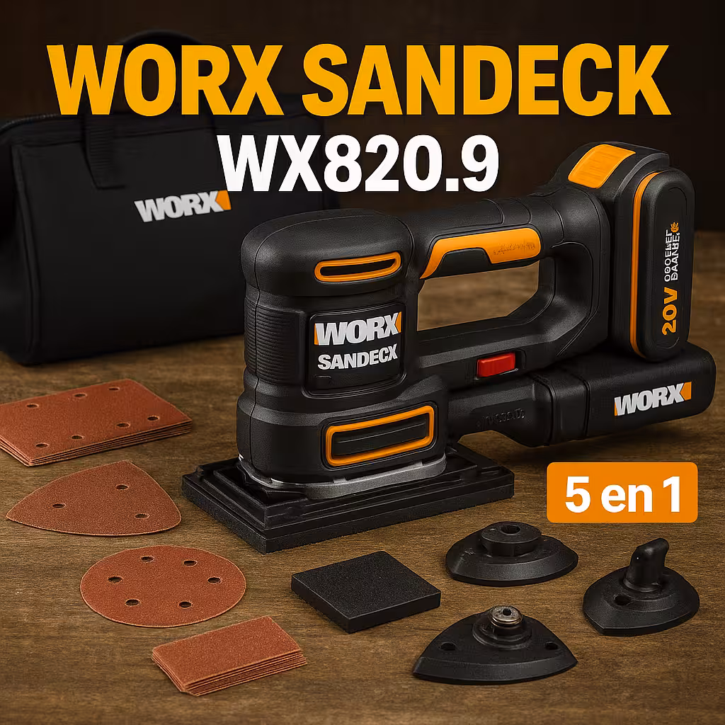 Worx WX820.9 Sandeck multilijadora 5 en 1 (prueba, accesorios y ofertas)