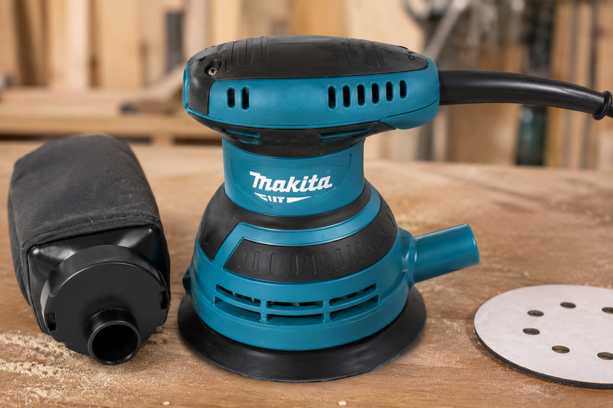 Makita M9204B lijadora excéntrica de 125 mm para madera y muebles